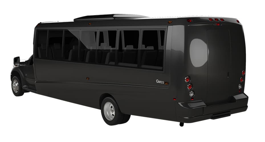 Carey Luxury Mini Bus Ford F 550 Grech Shuttle Bus - Driver Side Rear Angle View