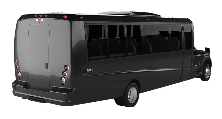 Carey Luxury Mini Bus Ford F 550 Grech Shuttle Bus - Passenger Side Rear Angle View